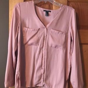 Forever 21 Light Pink Button Up Blouse